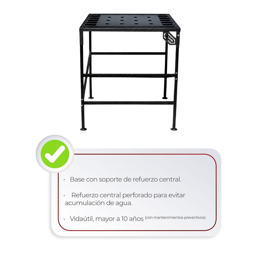 IUSA - Base para Tinacos de 450 L a 1100 L Reforzada Negra IUSA