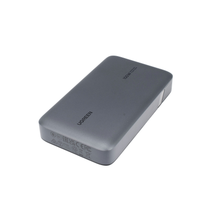UGREEN - Power Bank de 20000mAh | 3 Salidas 100W Max. | USB-A + 2 USB-C | PD 3.0 | QC3.0 | FCP | SCP | Pantalla Inteligente | Carcasa Ignifuga | Color Gris | Incluye Cable USB de 50cm | Carga tu Laptop de Manera Segura.