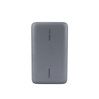 UGREEN - Power Bank de 20000mAh | 3 Salidas 100W Max. | USB-A + 2 USB-C | PD 3.0 | QC3.0 | FCP | SCP | Pantalla Inteligente | Carcasa Ignifuga | Color Gris | Incluye Cable USB de 50cm | Carga tu Laptop de Manera Segura.