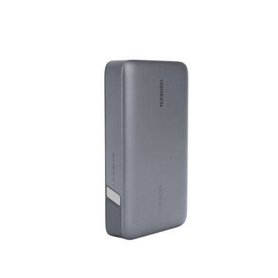 UGREEN - Power Bank de 20000mAh | 3 Salidas 100W Max. | USB-A + 2 USB-C | PD 3.0 | QC3.0 | FCP | SCP | Pantalla Inteligente | Carcasa Ignifuga | Color Gris | Incluye Cable USB de 50cm | Carga tu Laptop de Manera Segura.