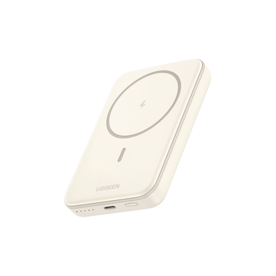 UGREEN - Power Bank MagSafe de 10000mAh | 20W | Carga Inalámbrica y por Cable USB-C | Sistema de Protección Inteligente | Tecnología de Carga Rápida | Ultra Delgado | Ultra ligero | Compatible con iPhone 15/14/13/12 | Color Beige.