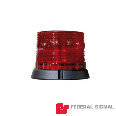 FEDERAL SIGNAL - Burbuja para emergencia color rojo, montaje permanente, consumo 1 A a 12 Vcc, 0.5 A a 24 Vcc