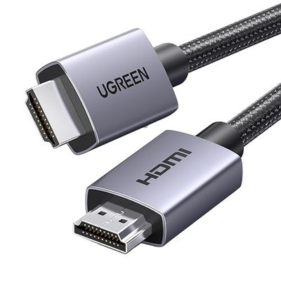 UGREEN - Cable HDMI 2.0 de Nylon Trenzado | 2 metros | 4K@60Hz | ARC | Dolby ATMOS | True HD | DTS HD | HDR | 3D Inversivo  | 3 modos de Visualización | 3 Capas de Protección + 4 de Blindaje | Niquelado | Carcasa de Aluminio.