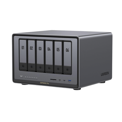 UGREEN - NASync DXP6800 Pro | SO UGOS Pro | Intel® i5 1235u 10-Core™ | 6-Bahias (SATA) Hasta 144TB | 2* M.2 SSD Hasta 16TB | 8GB DDR5 (Exp. a 64GB) | 2 Thunderbolt™4 | 2*10GbE | 1*USB3.2 Gen2 | 2*USB 2.0 | 2*USB 3.2Gen2 | HDMI 2.1 8K | SD 4.0