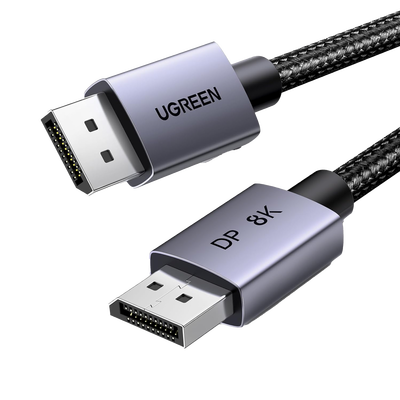 UGREEN - Cable DisplayPort 1.4 | 3 Metros (9.84 Pies) | Resolución 8K@60Hz | Blindaje Interno Múltiple | 3D/HDR+/HDCP | 32.4 Gbps | FreeSync G-Sync | Certificado VESA | Núcleo de Cobre Estañado | Malla de Nylon | Carcasa de Aluminio