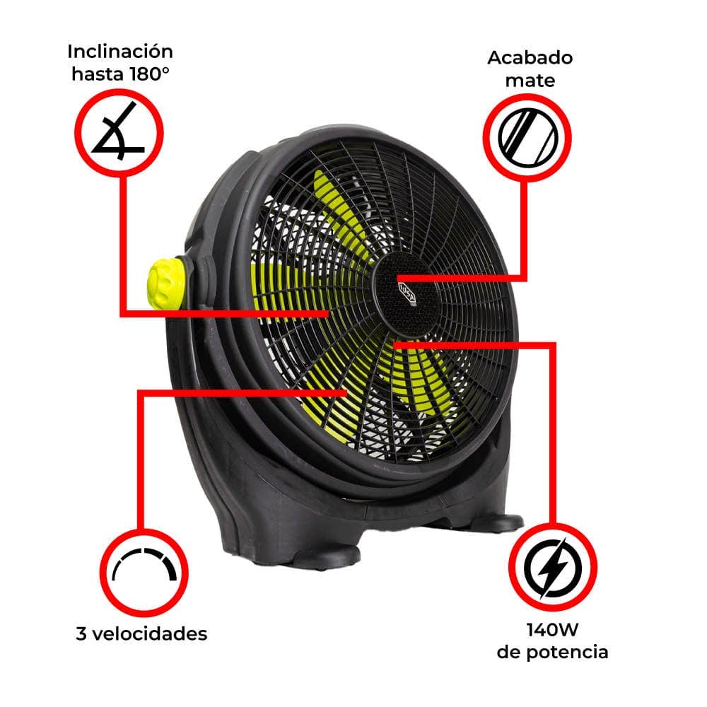 IUSA - Ventilador de piso de 20" con perilla de tres velocidades