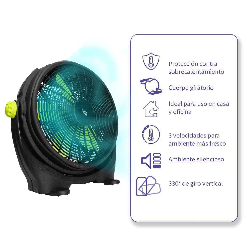 IUSA - Ventilador de piso de 20" con perilla de tres velocidades