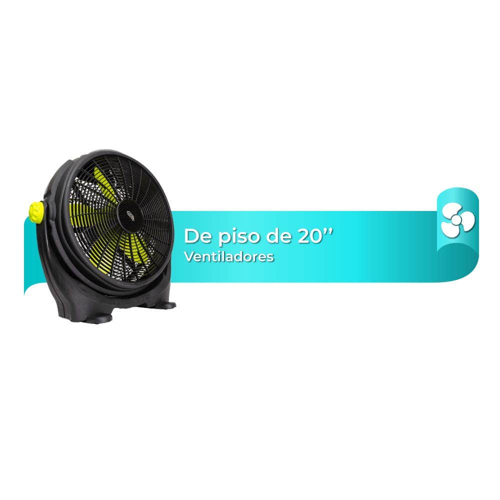 IUSA - Ventilador de piso de 20" con perilla de tres velocidades