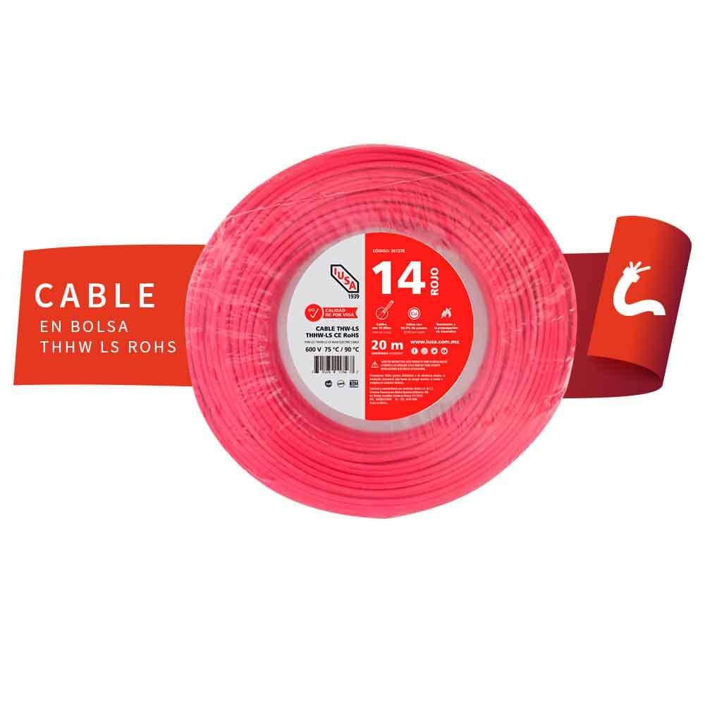 IUSA - Cable THHW-LS ROHS IUSA Calibre 14 AWG rojo 20M