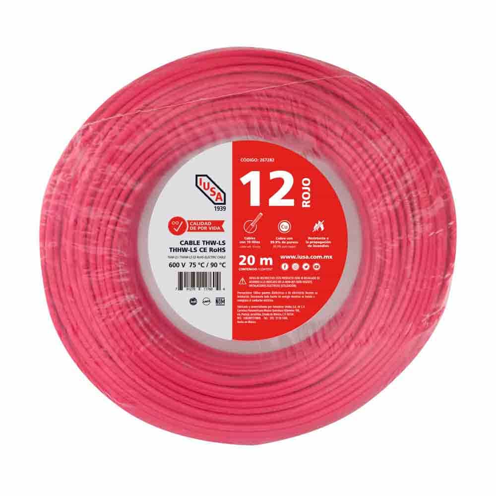 IUSA - Cable THHW-LS ROHS IUSA Calibre 12 AWG rojo 20M