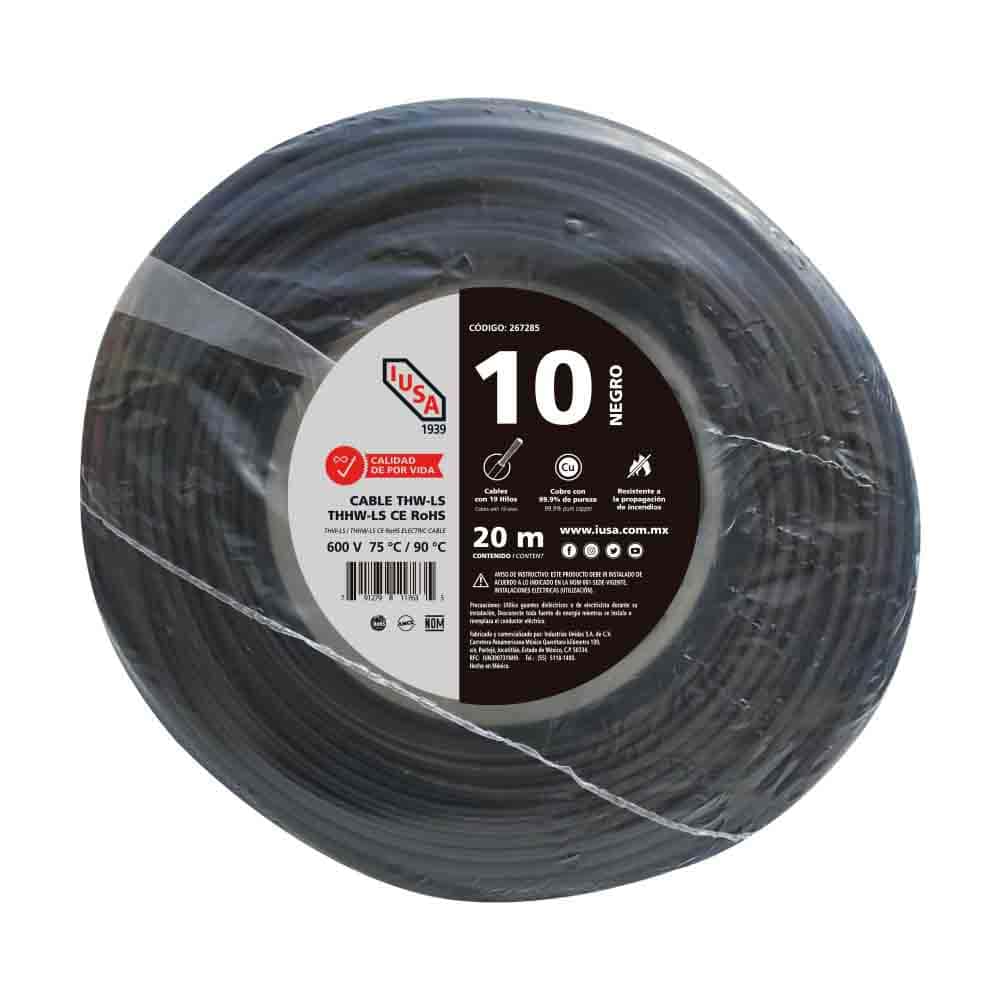 IUSA - Cable THHW-LS ROHS IUSA Calibre 10 AWG negro 20M