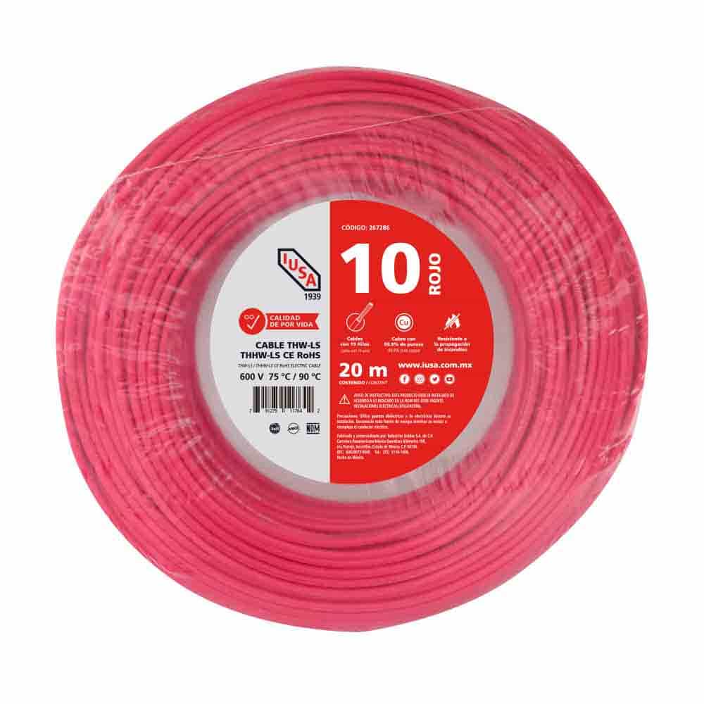 IUSA - Cable THHW-LS ROHS IUSA Calibre 10 AWG rojo 20M