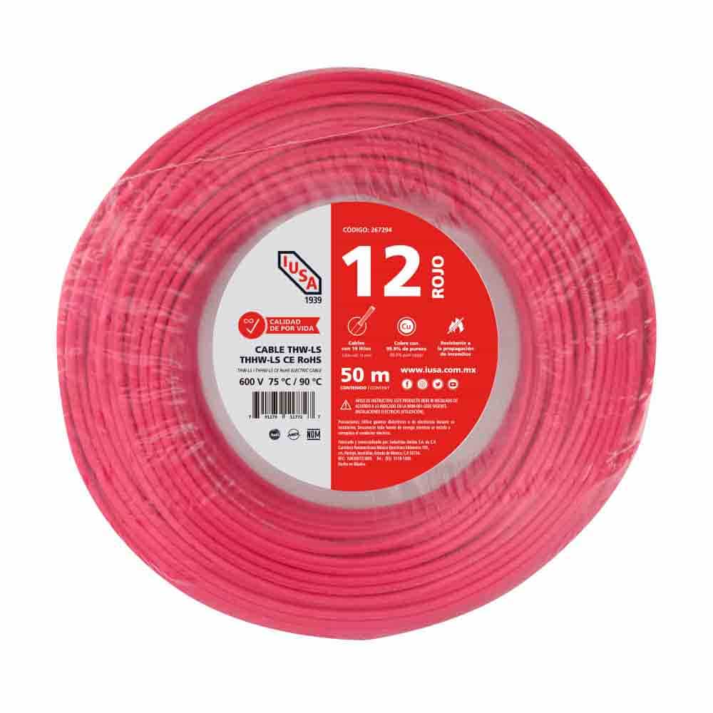 IUSA - Cable THHW-LS ROHS IUSA Calibre 12 AWG rojo 50M