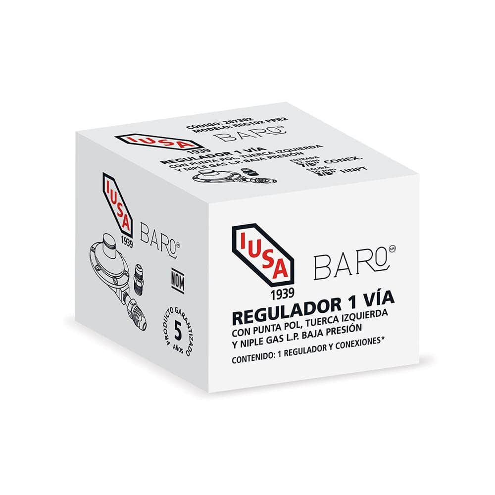 IUSA - Regulador gas L.P. baja presión para 1 cilindro mod. REG102 PPR2