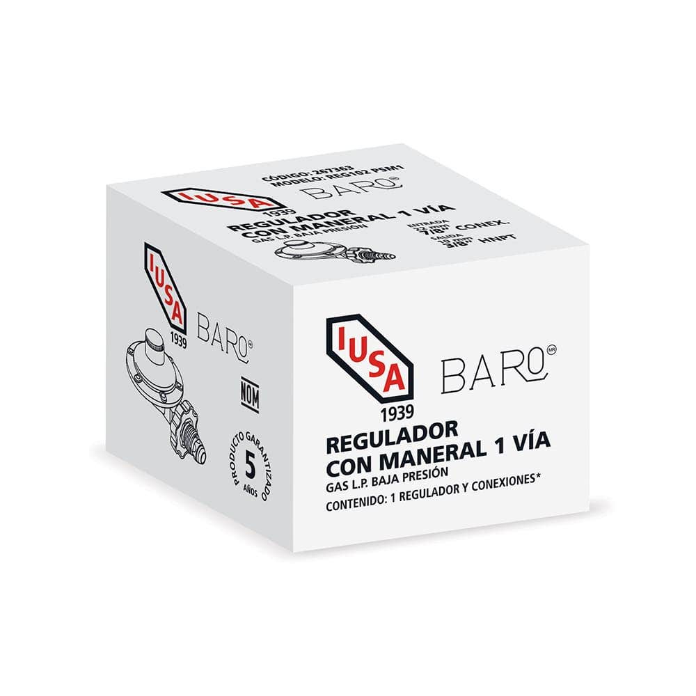 IUSA - Regulador gas L.P. baja presión para 1 cilindro mod. REG102 PSM2