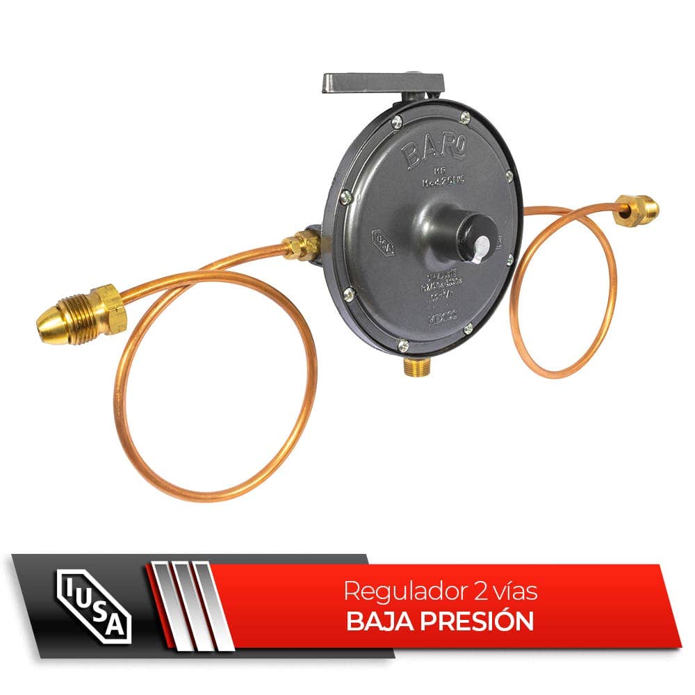 IUSA - Regulador gas L.P. baja presión para 2 cilindros mod. REG201 PCC1