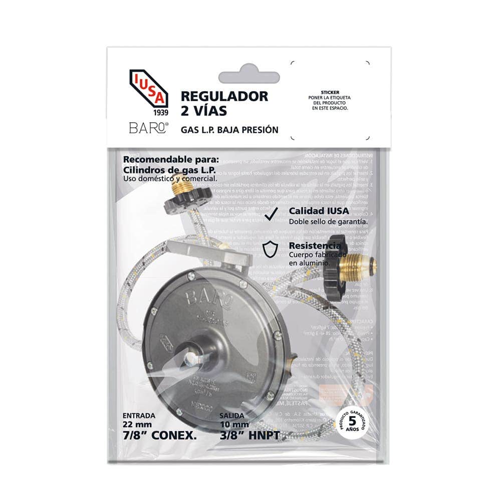 IUSA - Regulador gas l.p. baja presión para 2 cilindros mod. reg201 pmfm