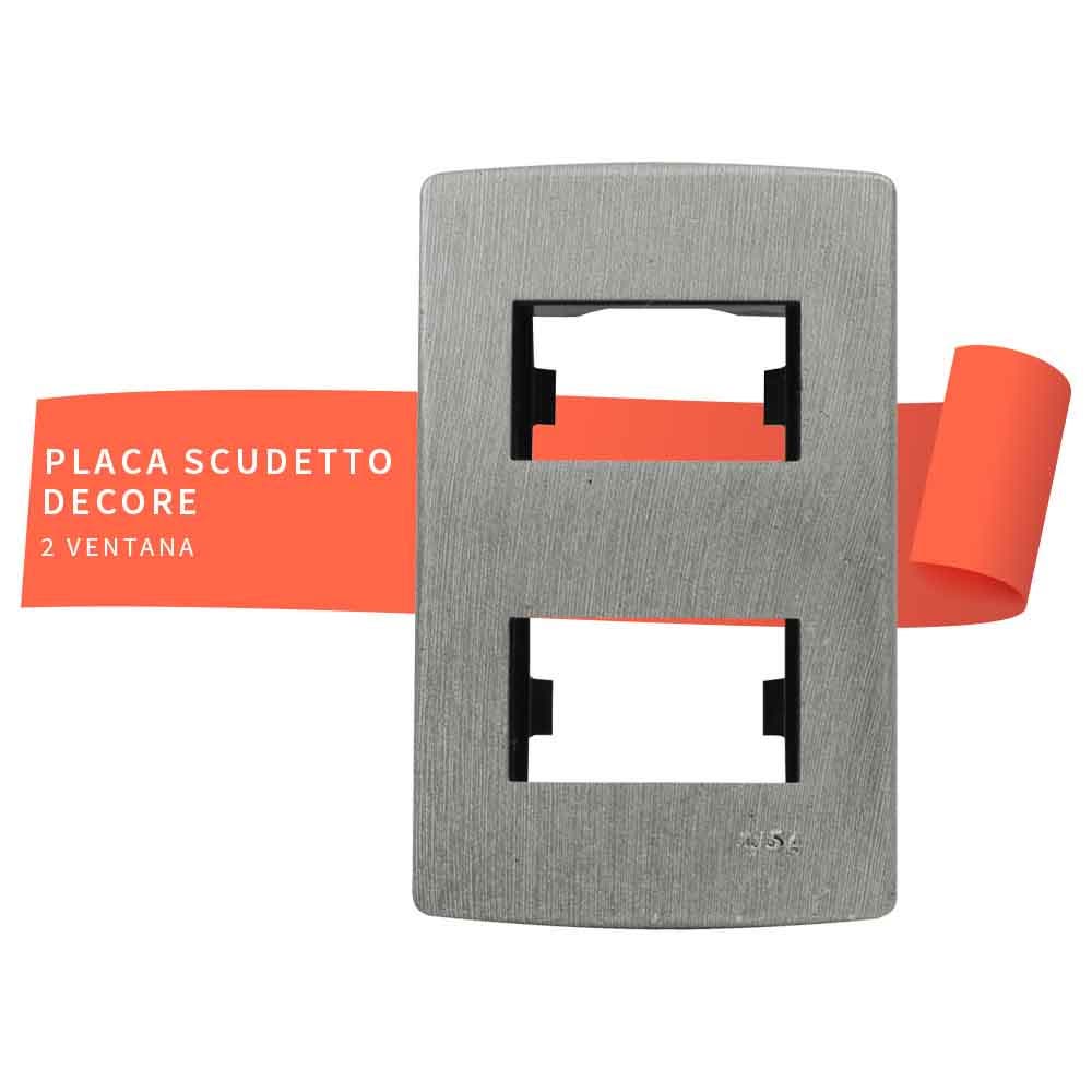IUSA - Placa scudetto decore metálica de 2 ventanas