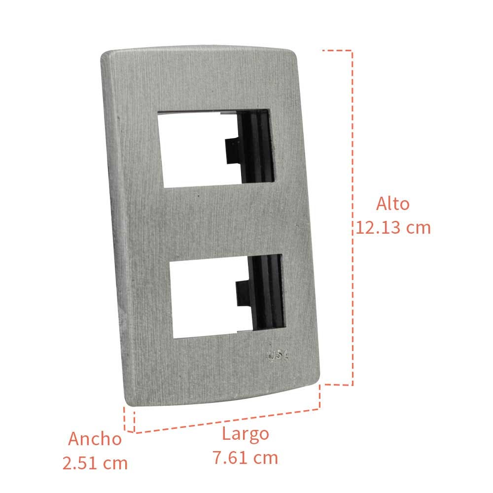 IUSA - Placa scudetto decore metálica de 2 ventanas