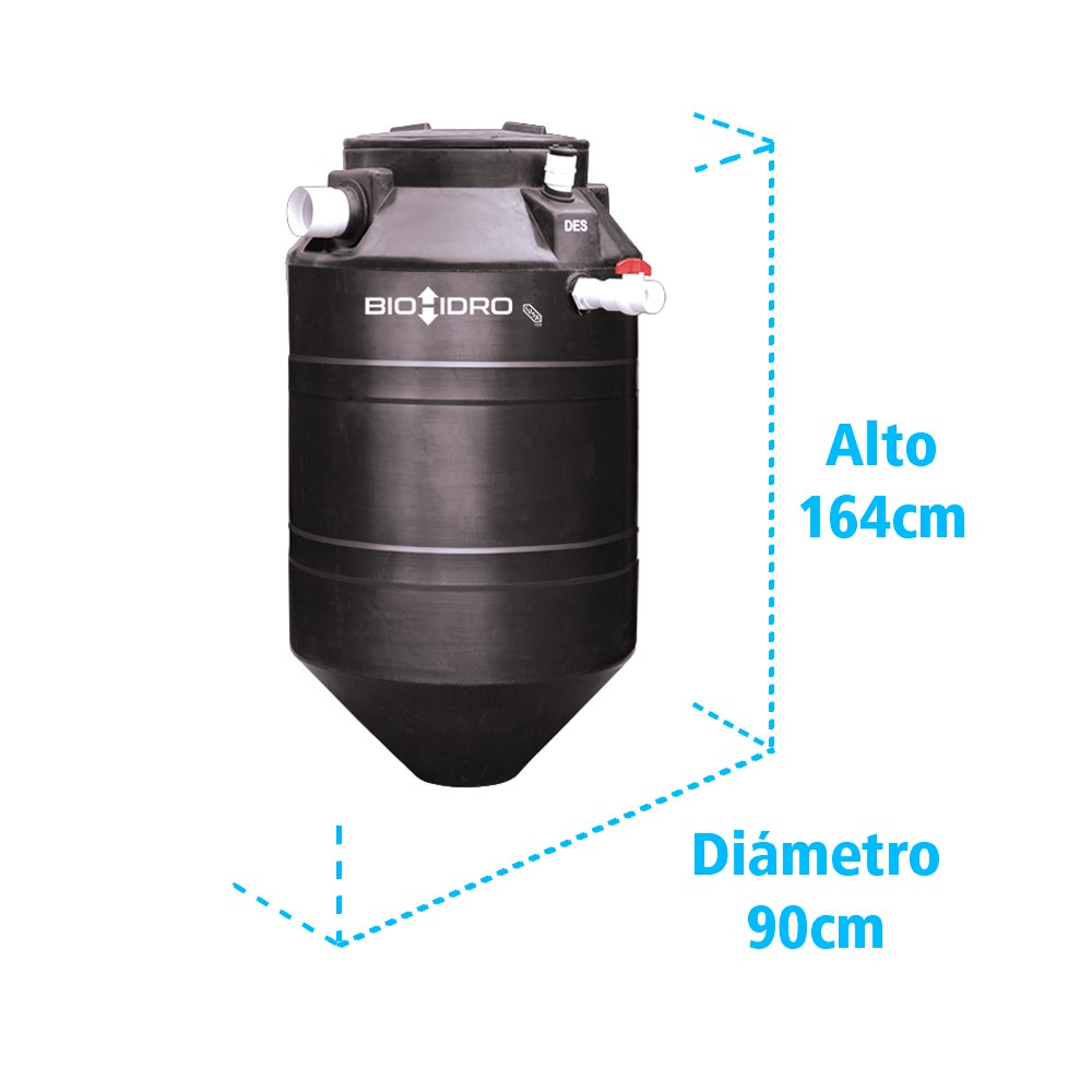 IUSA - Biohidro, Digestión de Aguas, IUSA, 1,300 L., con Salidas