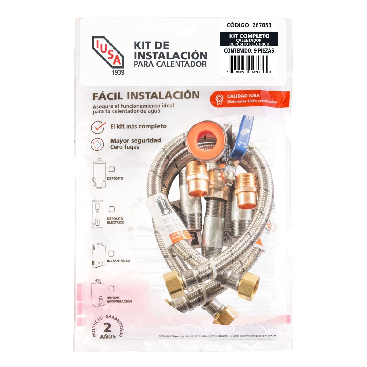 IUSA - Kit de instalación completo IUSA para calentador eléctrico