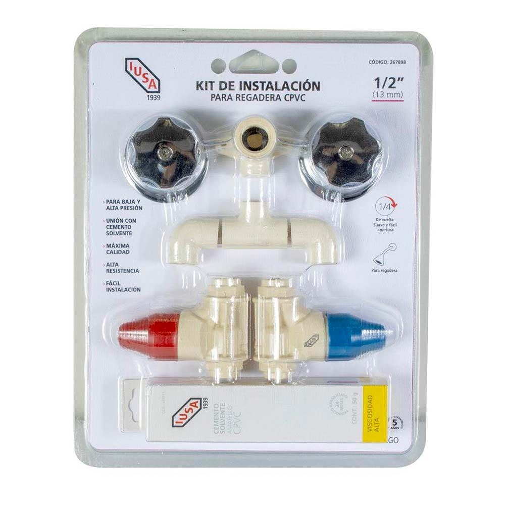 IUSA - Kit de instalación para regadera de cpvc iusa flow