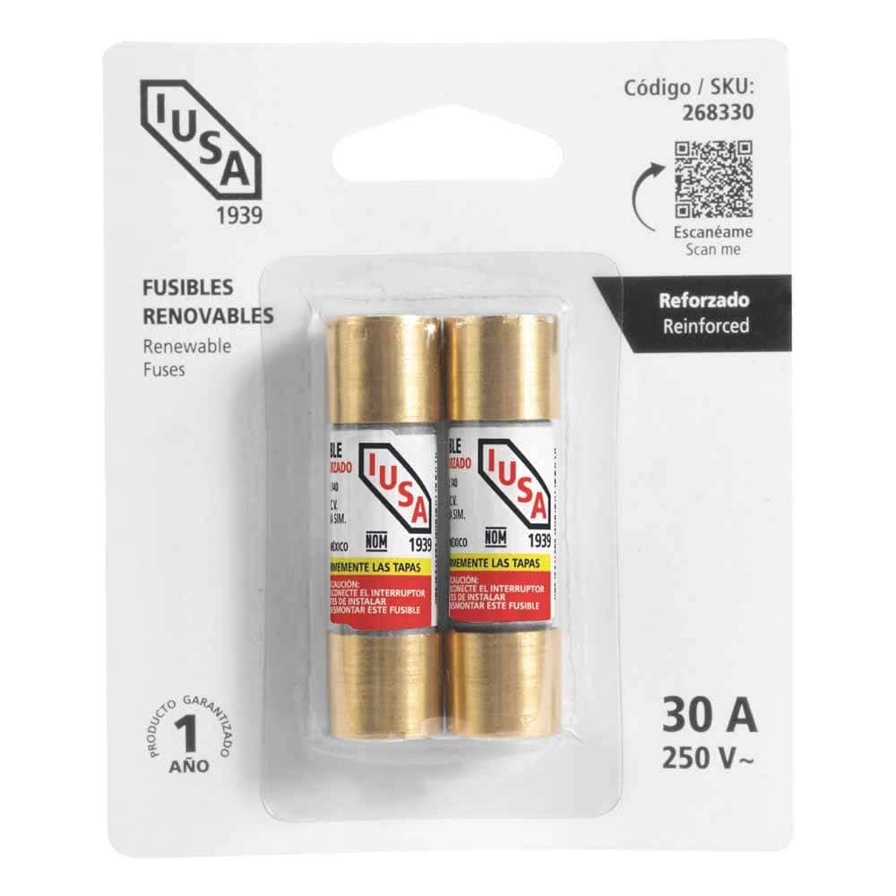IUSA - Cartucho para fusible iusa, 30 a blister, 2 piezas