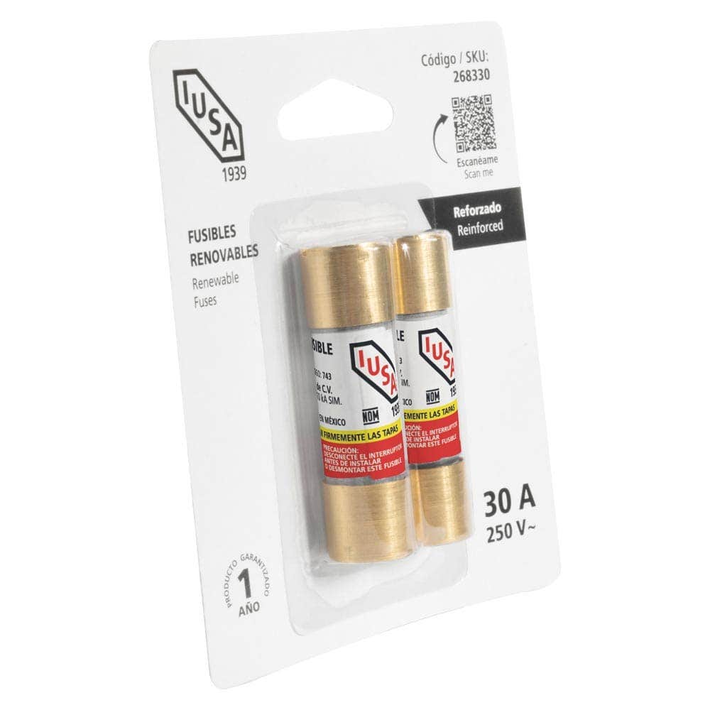 IUSA - Cartucho para fusible iusa, 30 a blister, 2 piezas