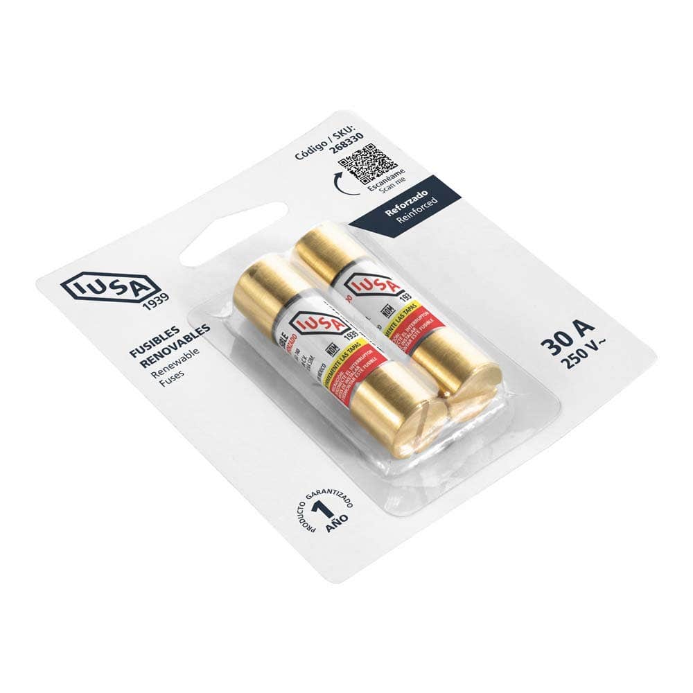 IUSA - Cartucho para fusible iusa, 30 a blister, 2 piezas