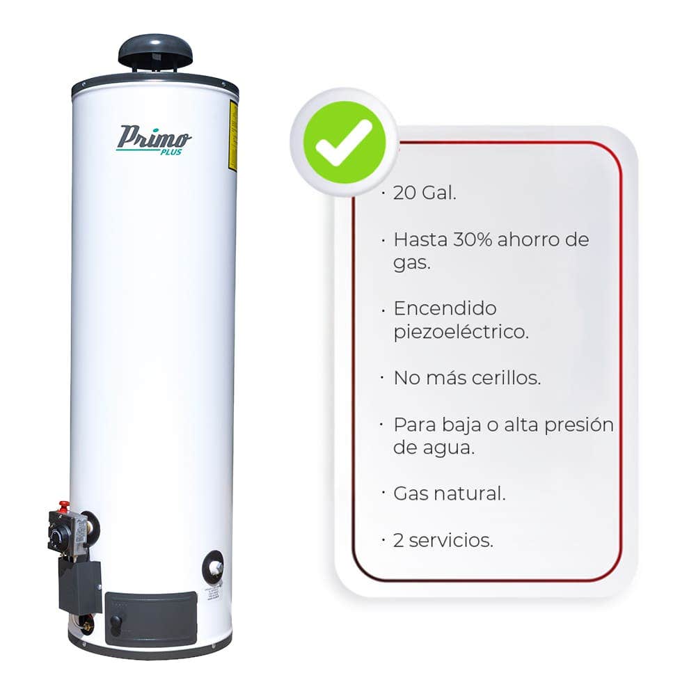 IUSA - Calentador de depósito Primo Plus 80 L, gas natural, IUSA