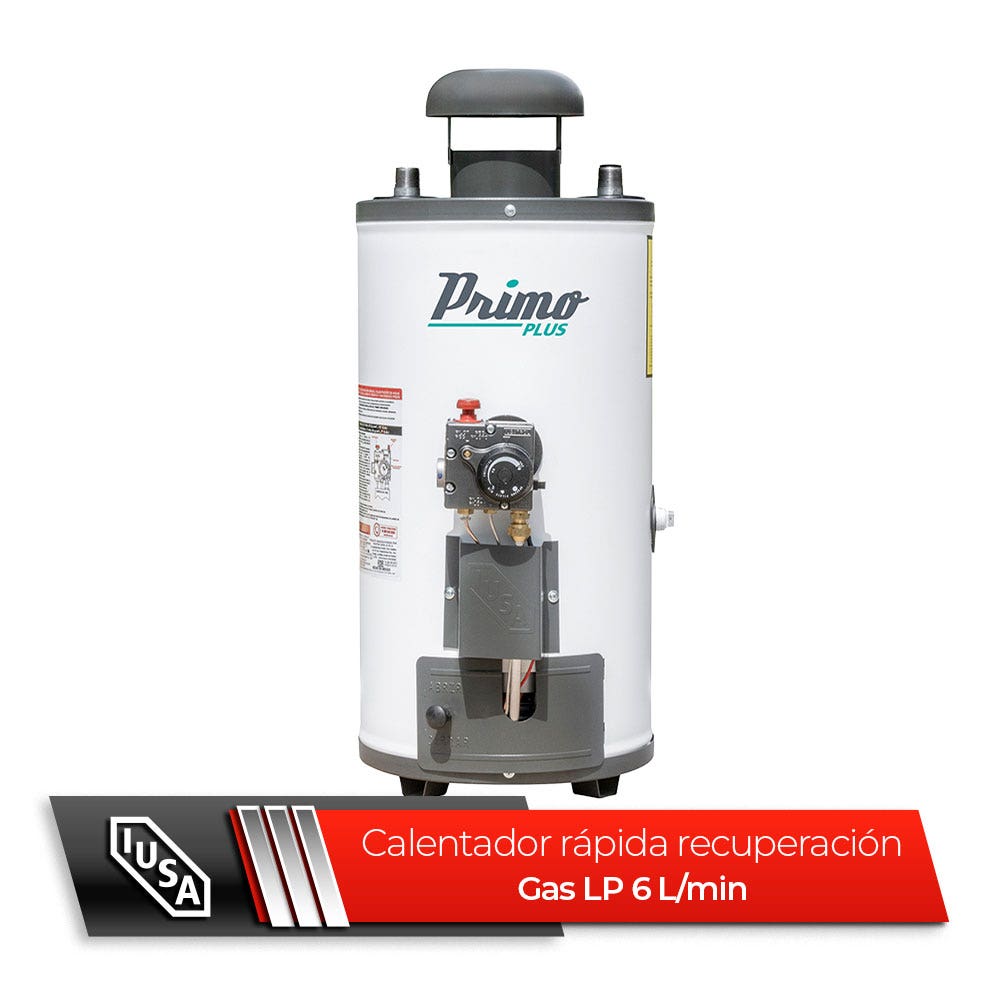 IUSA - Calentador de paso Primo Plus, 6 L/min, gas L.P., IUSA