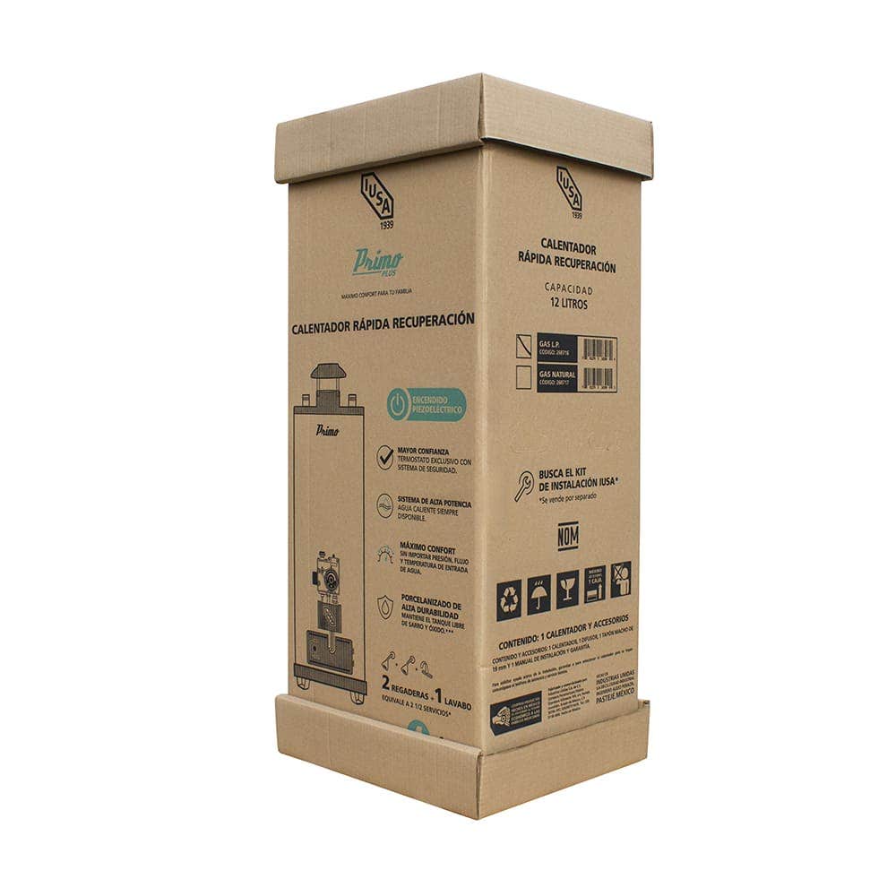 IUSA - Calentador rápida recuperación Primo Plus, 12 L, gas natural, IUSA