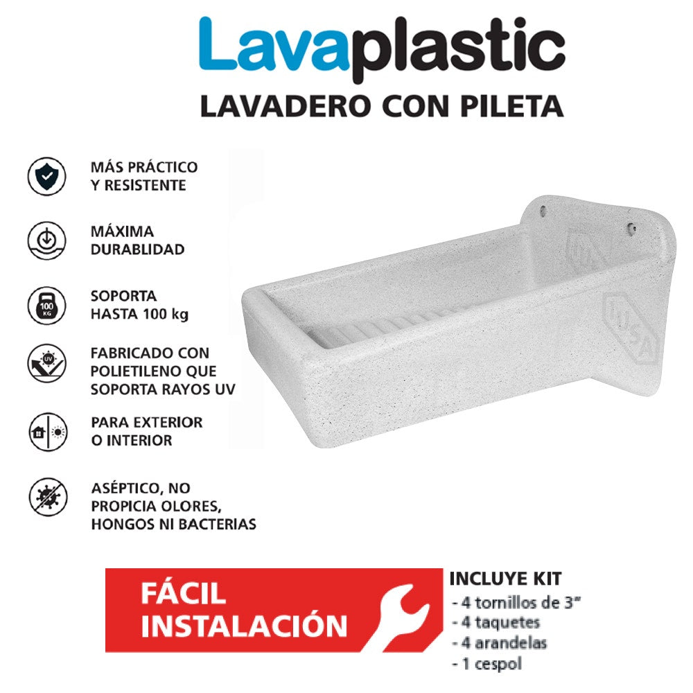 IUSA - Lavadero de Plástico Lavaplastic sin Pileta, IUSA