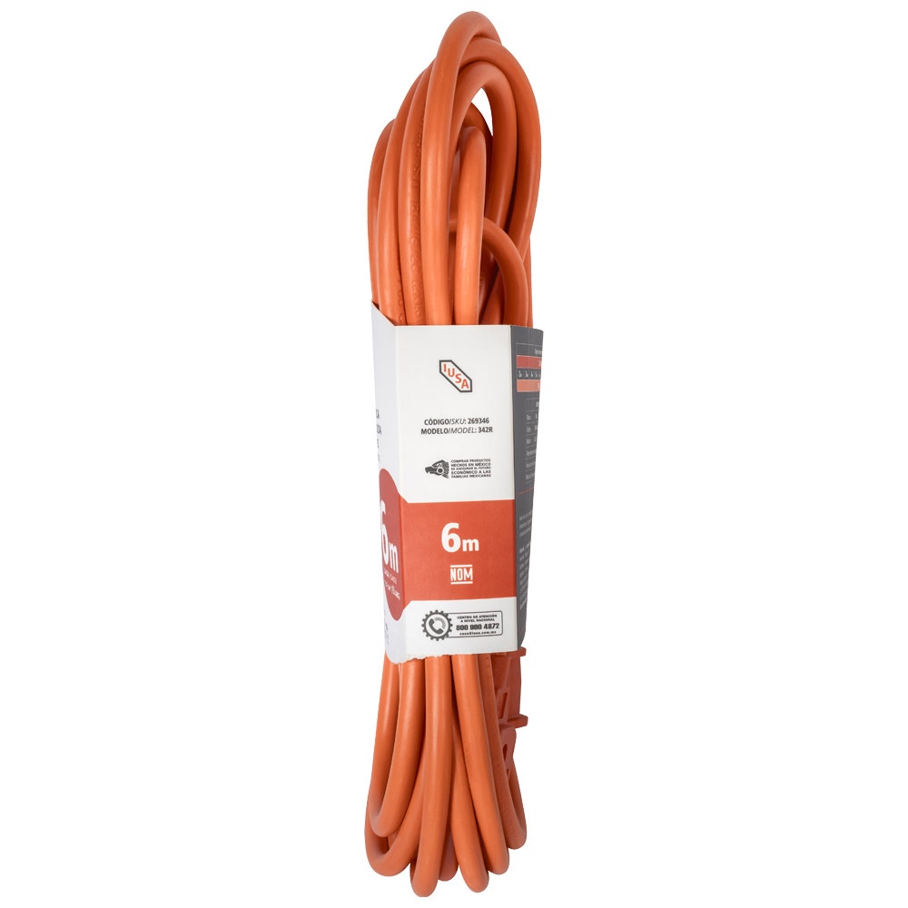 IUSA - Extensión anaranjada de uso rudo IUSA 2 x 16 AWG 6 m