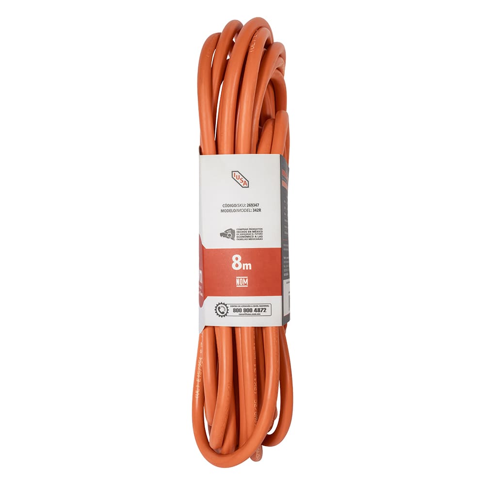 IUSA - Extensión anaranjada de uso rudo IUSA 2 x 16 AWG 8 m