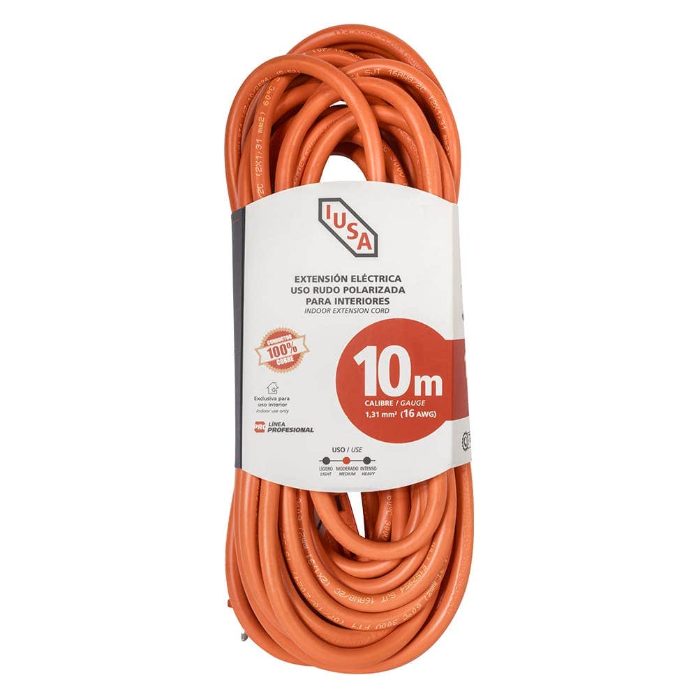 IUSA - Extensión anaranjada de uso rudo iusa 2 x 16 awg 10 m