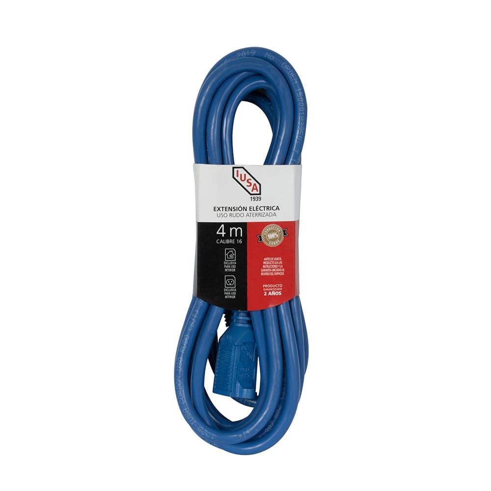 IUSA - Extensión azul de uso rudo iusa 3 x 16 awg 4 m