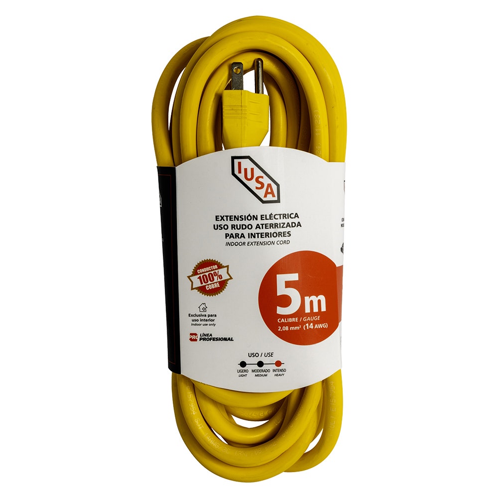 IUSA - Extensión amarilla de uso rudo IUSA 3 x 14 AWG