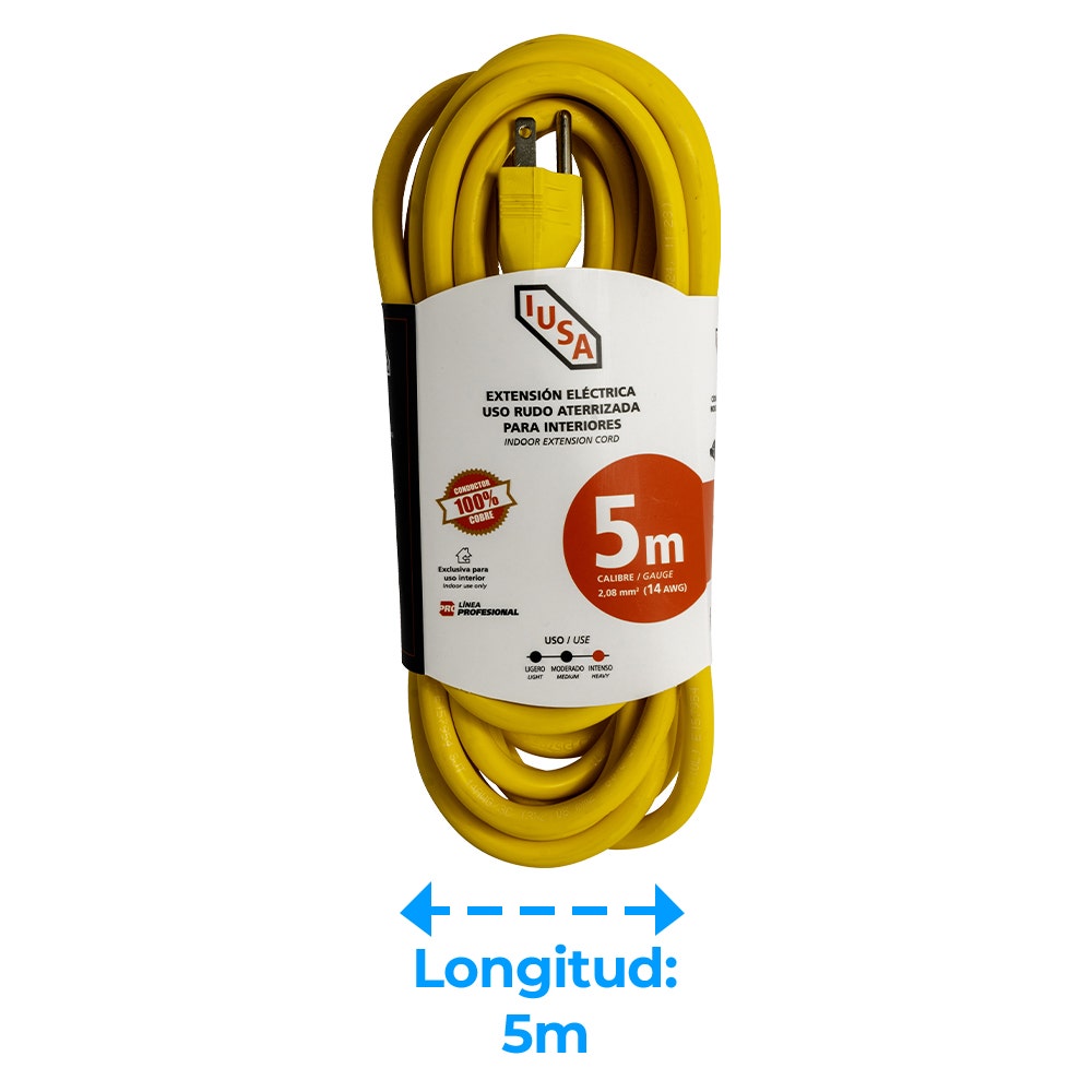 IUSA - Extensión amarilla de uso rudo IUSA 3 x 14 AWG