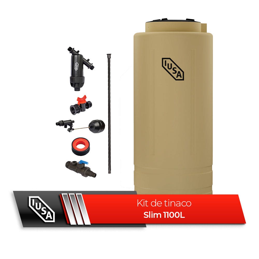 IUSA - Tinaco slim beige 1100 l con accesorios