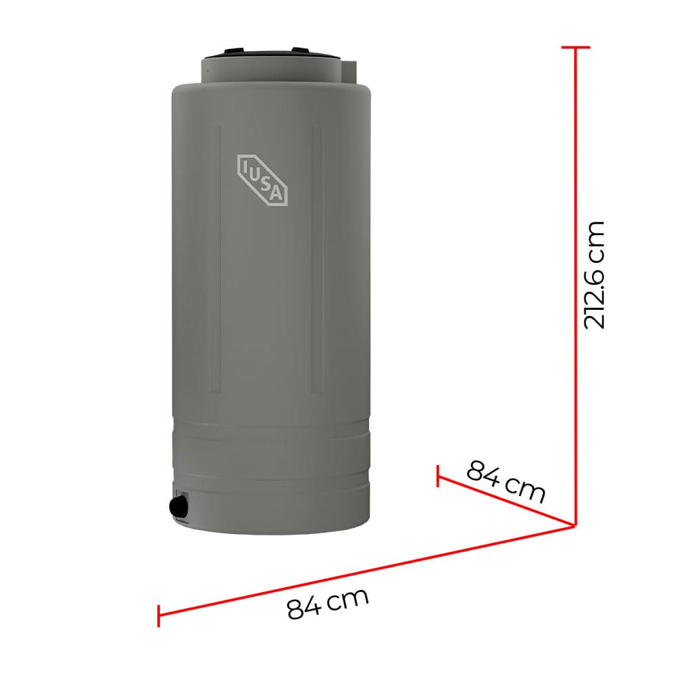 IUSA - Tinaco slim gris 1100 l con accesorios