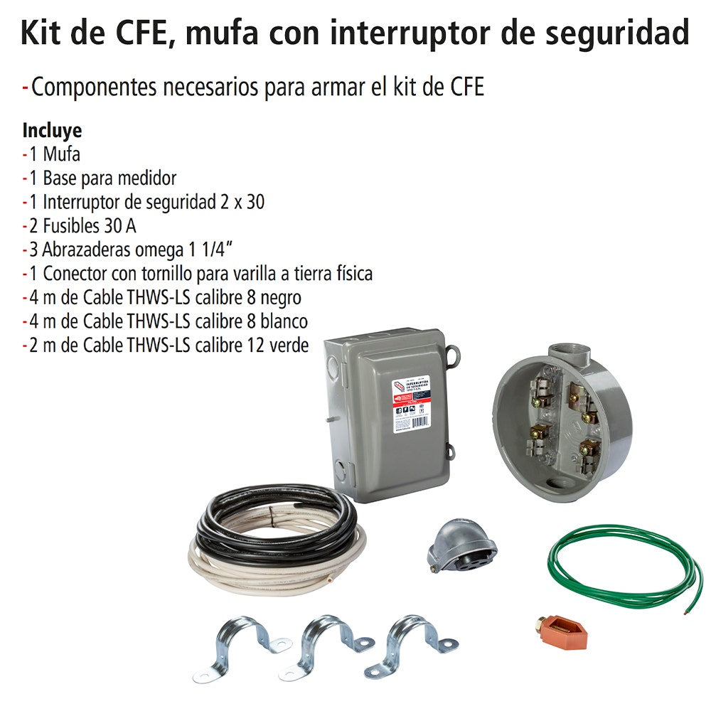 IUSA - Kit de mufa con interruptor termomagnético IUSA