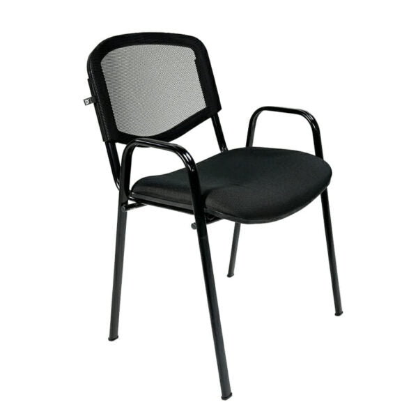 Silla visita genova ofik con brazos tela mesh