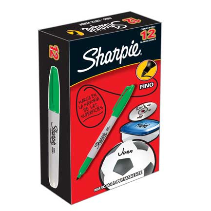 SANFORD - Marcador Sanford 30004 Sharpie Fino Verde Permanente C/12