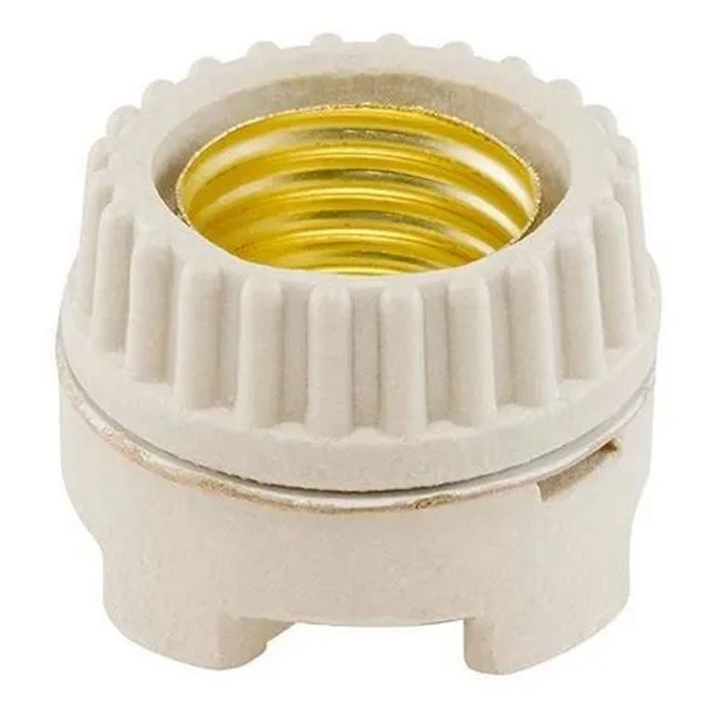 IUSA - Portalámpara de porcelana para anuncio con casquillo de aluminio