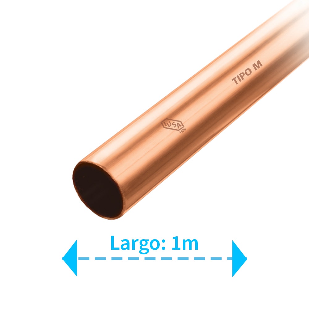 IUSA - Tubo rígido tipo m, tramo de 1”, 25 mm x 1 m