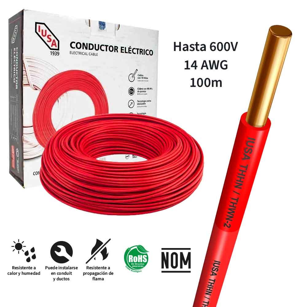 IUSA - Alambre THW-LS/THHW-LS CE RoHS 14 AWG IUSA en caja color rojo