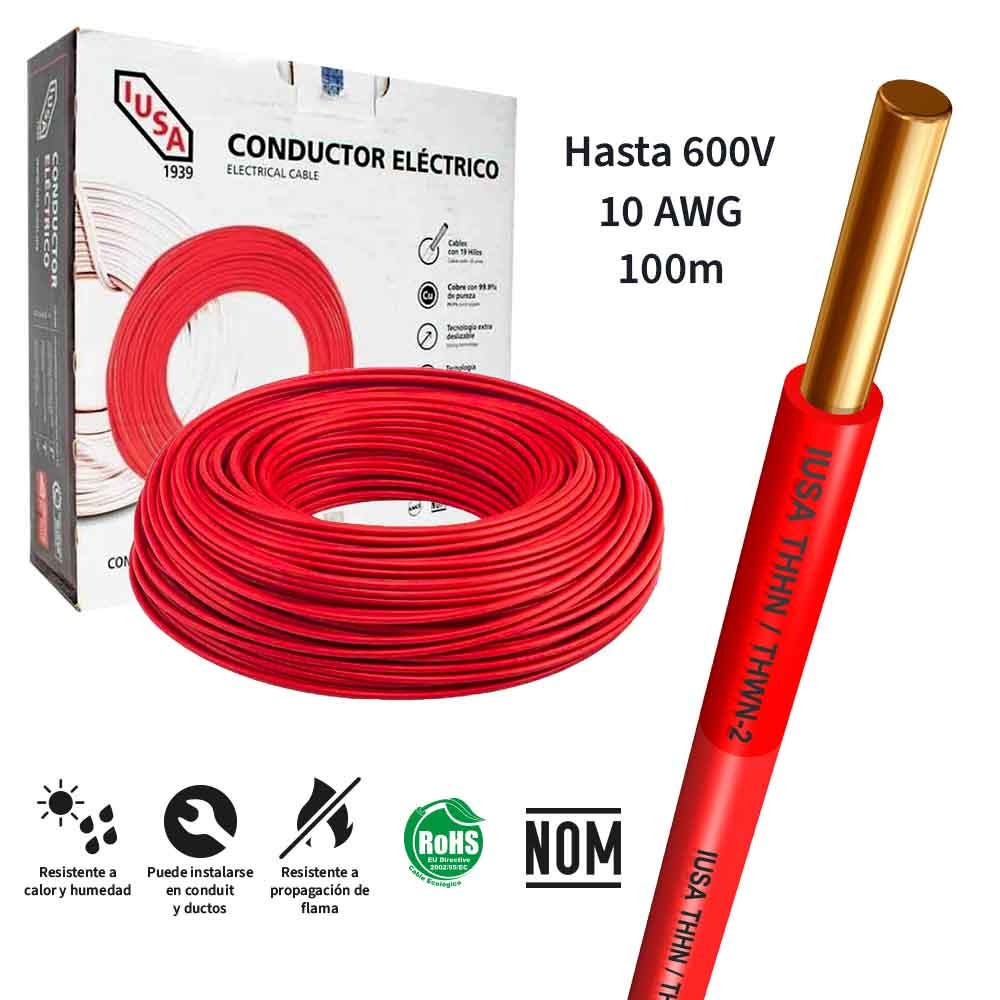 IUSA - Alambre THW-LS/THHW-LS CE RoHS 10 AWG IUSA en caja color rojo