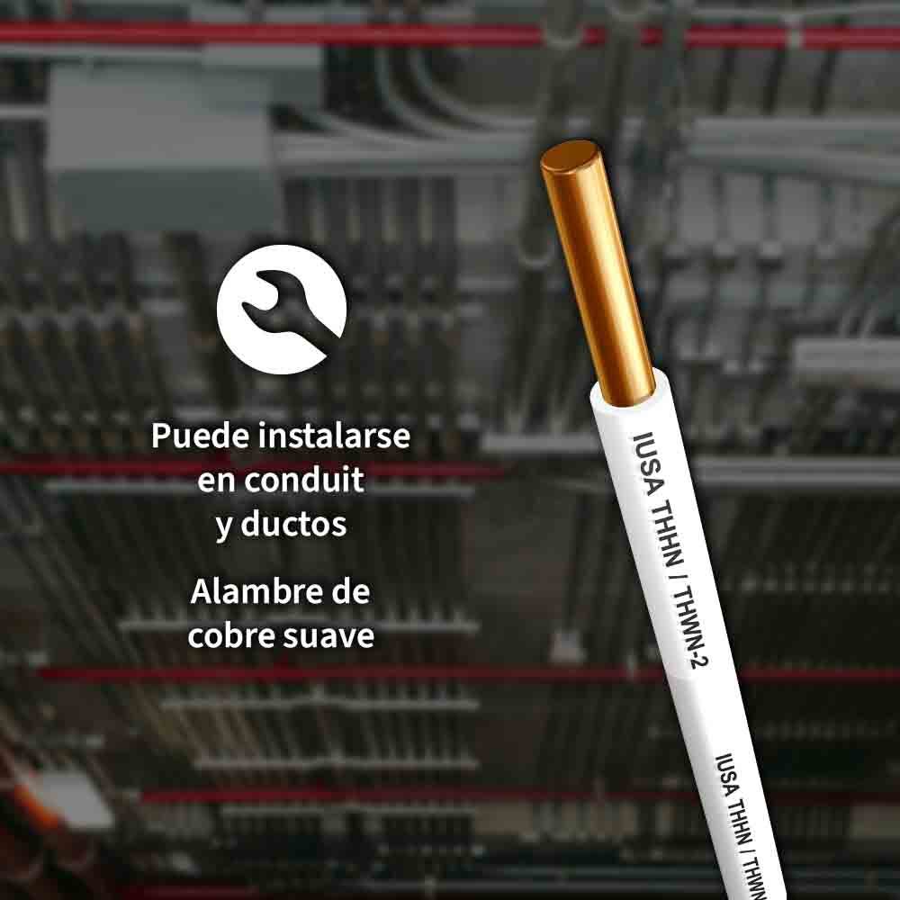 IUSA - Alambre THW-LS/THHW-LS CE RoHS 10 AWG IUSA en caja color blanco