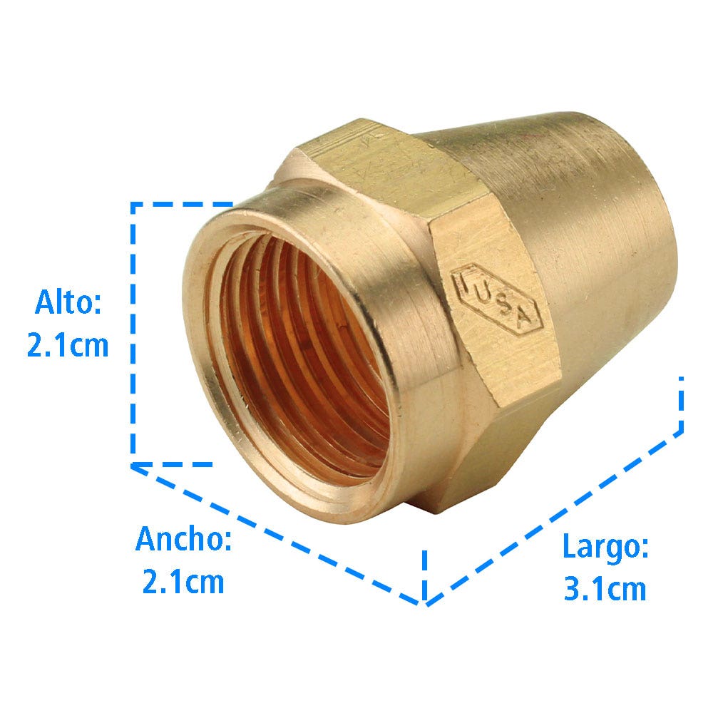 IUSA - Tuerca cónica 3/8” para controles de gas